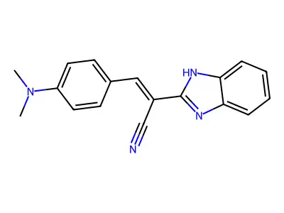 2-(1H-1,3-benzodiazol-2-yl)-3-[4-(dimethylamino)phenyl]prop-2-enenitrile structure