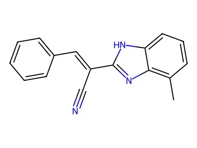2-(4-methyl-1H-benzimidazol-2-yl)-3-phenylprop-2-enenitrile structure