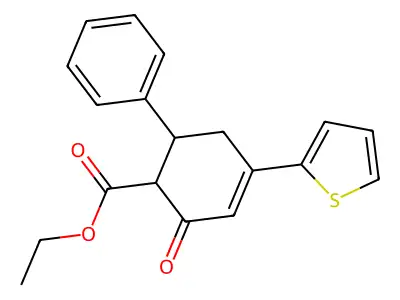 Ethyl 3-oxo-5-(thiophen-2-yl)-1,2,3,6-tetrahydro-[1,1'-biphenyl]-2-carboxylate structure
