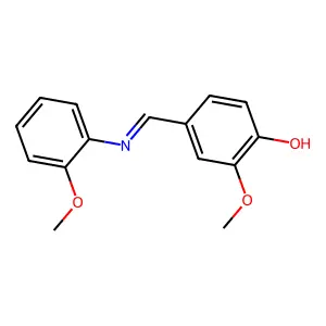 2-methoxy-4-{(Z)-[(2-methoxyphenyl)imino]methyl}phenol hydrochloride structure