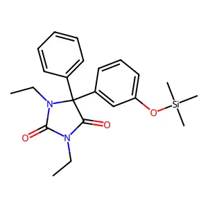 2,4-Imidazolidinedione, 1,3-diethyl-5-phenyl-5-[3-[(trimethylsilyl)oxy]phenyl]- structure