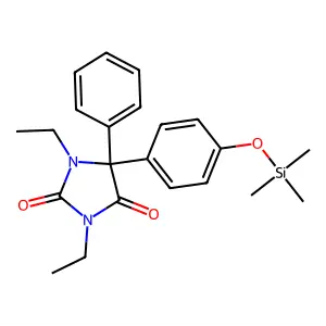 2,4-Imidazolidinedione, 1,3-diethyl-5-phenyl-5-[4-[(trimethylsilyl)oxy]phenyl]- structure