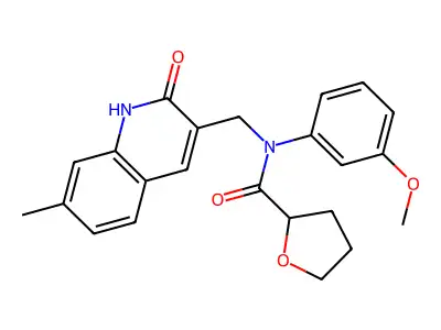 N-(3-methoxyphenyl)-N-[(7-methyl-2-oxo-1H-quinolin-3-yl)methyl]oxolane-2-carboxamide structure
