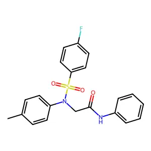 2-(N-(4-fluorophenyl)sulfonyl-4-methylanilino)-N-phenylacetamide structure