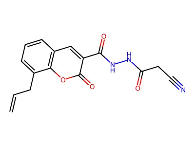 N'-(2-cyanoacetyl)-2-oxo-8-prop-2-enylchromene-3-carbohydrazide structure