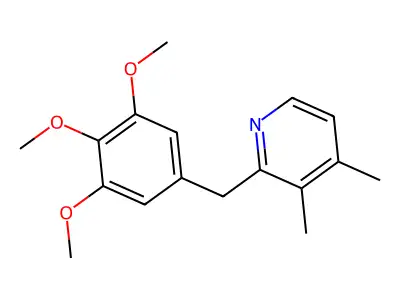 Pyridine, 3,4-dimethyl-2-((3,4,5-trimethoxyphenyl)methyl)- structure