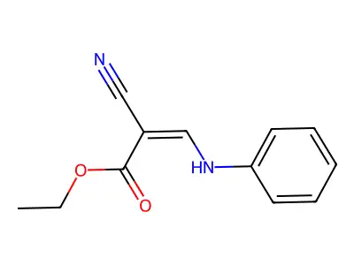 ethyl (E)-3-anilino-2-cyanoprop-2-enoate structure