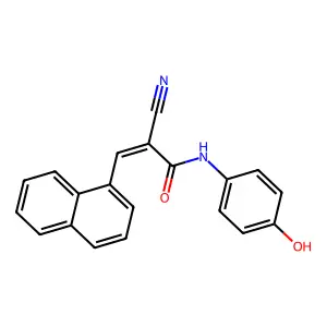 (Z)-2-cyano-N-(4-hydroxyphenyl)-3-naphthalen-1-ylprop-2-enamide structure