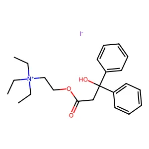 Ammonium, (2-hydroxyethyl)triethyl-, iodide, 3,3-diphenyl-3-hydroxypropionate structure