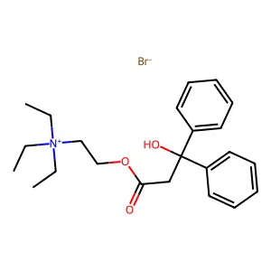 Ammonium, (2-hydroxyethyl)triethyl-, bromide, 3,3-diphenyl-3-hydroxypropionate structure
