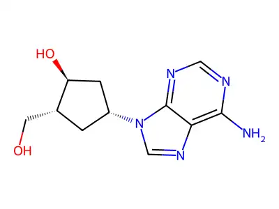 4-(6-Amino-9H-purin-9-yl)-2-(hydroxymethyl)cyclopentan-1-ol structure