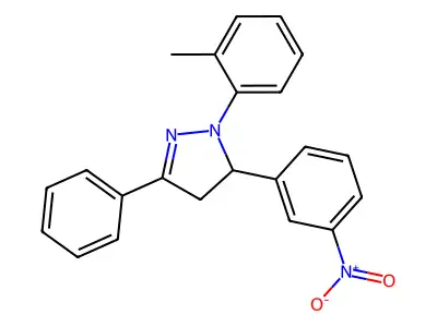 2-(2-Methylphenyl)-3-(3-nitrophenyl)-5-phenyl-3,4-dihydropyrazole structure