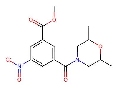 Methyl 3-(2,6-dimethylmorpholine-4-carbonyl)-5-nitrobenzoate structure