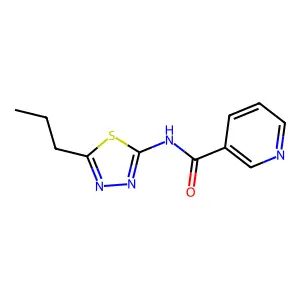 N-(5-propyl-1,3,4-thiadiazol-2-yl)pyridine-3-carboxamide structure