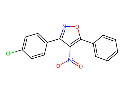 Isoxazole, 3-(4-chlorophenyl)-4-nitro-5-phenyl- structure
