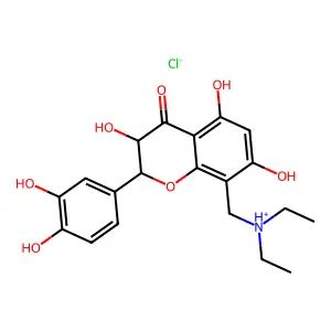 Flavanone, 8-diethylaminomethyl-3,3',4',5,7-pentahydroxy-, hydrochloride structure