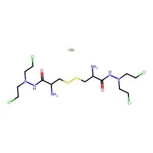 L-Cystine, bis(2,2-bis(2-chloroethyl)hydrazide), monohydrobromide structure