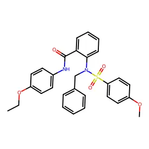 2-{benzyl[(4-methoxyphenyl)sulfonyl]amino}-N-(4-ethoxyphenyl)benzamide structure