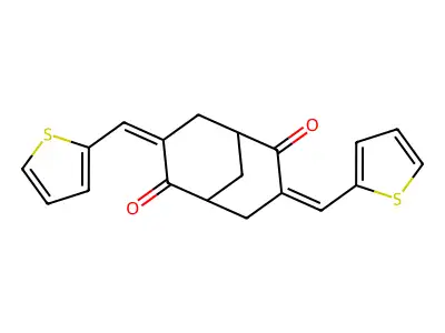 (3Z,7Z)-3,7-bis(thiophen-2-ylmethylidene)bicyclo[3.3.1]nonane-2,6-dione structure