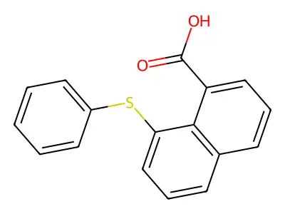 1-Naphthalenecarboxylic acid, 8-(phenylthio)- structure