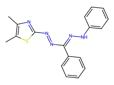 2(3H)-Thiazolone, 4,5-dimethyl-,[phenyl(phenylazo)methylene]hydrazone structure