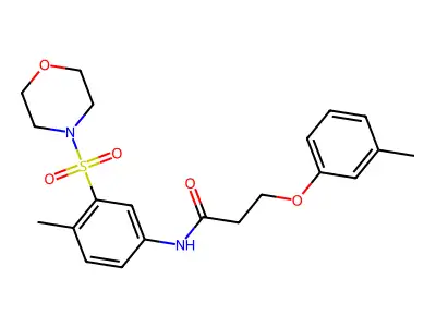 N-(4-methyl-3-morpholin-4-ylsulfonylphenyl)-3-(3-methylphenoxy)propanamide structure