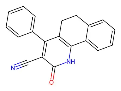 2-Oxo-4-phenyl-1,2,5,6-tetrahydrobenzo(h)quinoline-3-carbonitrile structure