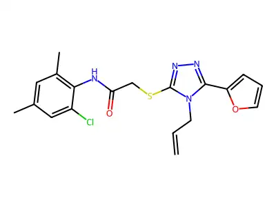N-(2-chloro-4,6-dimethylphenyl)-2-{[5-(furan-2-yl)-4-(prop-2-en-1-yl)-4H-1,2,4-triazol-3-yl]sulfanyl}acetamide structure