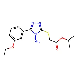 Methylethyl 2-[4-amino-5-(3-ethoxyphenyl)-1,2,4-triazol-3-ylthio]acetate structure
