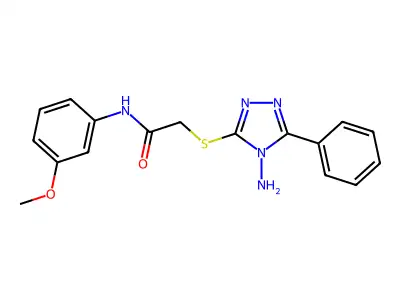 2-[(4-amino-5-phenyl-4H-1,2,4-triazol-3-yl)sulfanyl]-N-(3-methoxyphenyl)acetamide structure