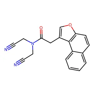 N,N-bis(cyanomethyl)-2-naphtho[2,1-b]furan-1-ylacetamide structure