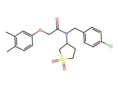 N-(4-chlorobenzyl)-2-(3,4-dimethylphenoxy)-N-(1,1-dioxidotetrahydrothiophen-3-yl)acetamide structure