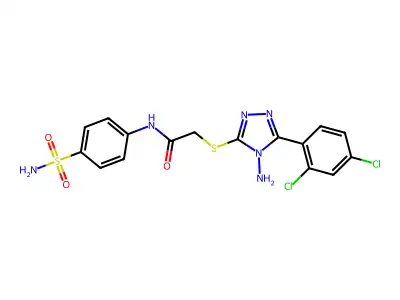 2-{[4-amino-5-(2,4-dichlorophenyl)-4H-1,2,4-triazol-3-yl]sulfanyl}-N-(4-sulfamoylphenyl)acetamide structure