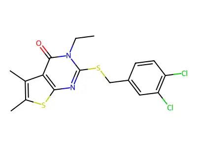 2-((3,4-Dichlorobenzyl)thio)-3-ET-5,6-dimethylthieno(2,3-D)pyrimidin-4(3H)-one structure