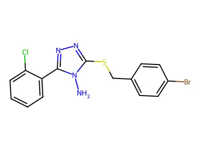 5-[(4-Bromophenyl)methylthio]-3-(2-chlorophenyl)-1,2,4-triazole-4-ylamine structure