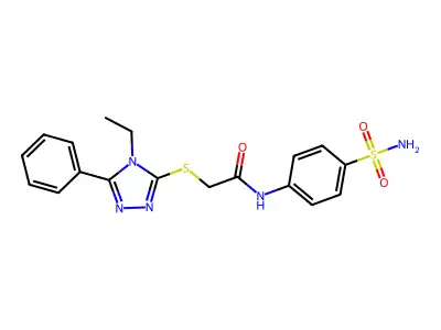 2-[(4-ethyl-5-phenyl-1,2,4-triazol-3-yl)sulfanyl]-N-(4-sulfamoylphenyl)acetamide structure