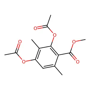 Methyl 2,4-diacetyloxy-3,6-dimethylbenzoate structure