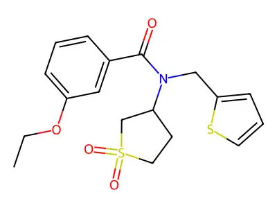 N-(1,1-dioxidotetrahydrothiophen-3-yl)-3-ethoxy-N-(thiophen-2-ylmethyl)benzamide structure