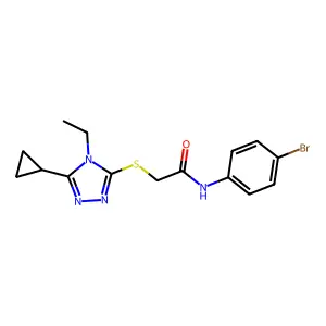 N-(4-bromophenyl)-2-[(5-cyclopropyl-4-ethyl-1,2,4-triazol-3-yl)sulfanyl]acetamide structure