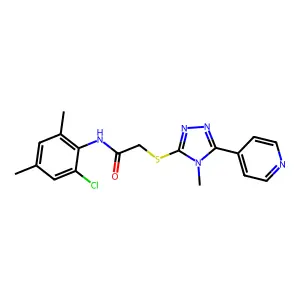 N-(2-chloro-4,6-dimethylphenyl)-2-{[4-methyl-5-(pyridin-4-yl)-4H-1,2,4-triazol-3-yl]sulfanyl}acetamide structure