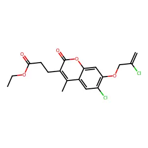 ethyl 3-{6-chloro-7-[(2-chloroprop-2-en-1-yl)oxy]-4-methyl-2-oxo-2H-chromen-3-yl}propanoate structure