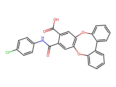 8-[(4-Chloroanilino)carbonyl]tribenzo[b,e,g][1,4]dioxocine-7-carboxylic acid structure