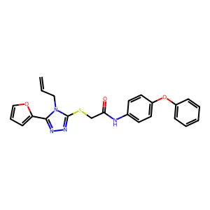 2-((4-Allyl-5-(2-furyl)-4H-1,2,4-triazol-3-YL)thio)-N-(4-phenoxyphenyl)acetamide structure