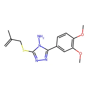 5-(3,4-Dimethoxyphenyl)-3-(2-methylprop-2-enylthio)-1,2,4-triazole-4-ylamine structure