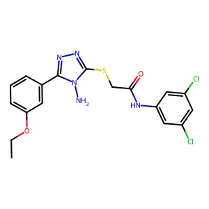 2-[4-amino-5-(3-ethoxyphenyl)(1,2,4-triazol-3-ylthio)]-N-(3,5-dichlorophenyl)a cetamide structure