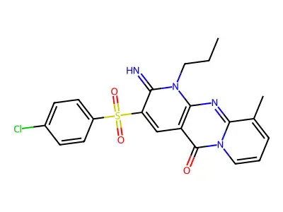 3-((4-Chlorophenyl)sulfonyl)-2-imino-10-methyl-1-propyl-1H-dipyrido[1,2-a:2',3'-d]pyrimidin-5(2H)-one structure