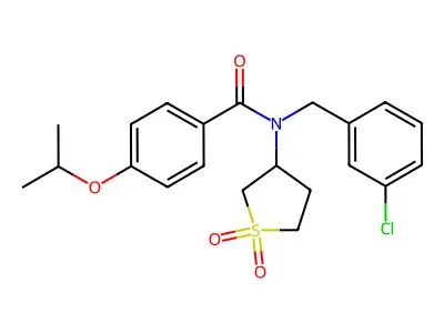N-(3-chlorobenzyl)-N-(1,1-dioxidotetrahydrothiophen-3-yl)-4-(propan-2-yloxy)benzamide structure