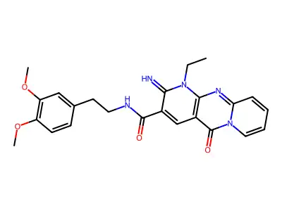 N-[2-(3,4-dimethoxyphenyl)ethyl]-1-ethyl-2-imino-5-oxo-1,5-dihydro-2H-dipyrido[1,2-a:2',3'-d]pyrimidine-3-carboxamide structure