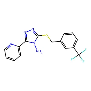 3-(pyridin-2-yl)-5-{[3-(trifluoromethyl)benzyl]sulfanyl}-4H-1,2,4-triazol-4-amine structure