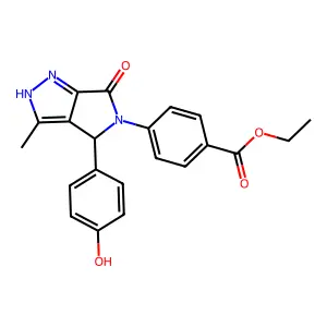 ethyl 4-(4-(4-hydroxyphenyl)-3-methyl-6-oxo-4,6-dihydropyrrolo[3,4-c]pyrazol-5(1H)-yl)benzoate structure